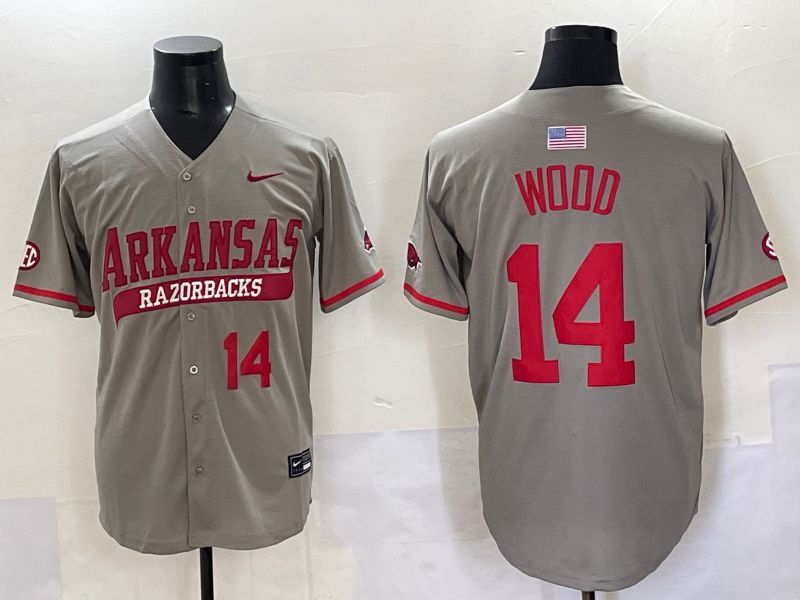 Men 2025 Alabama Crimson Tide #14 Wood Grey Nike Joint Name Nike NCAA Jersey style 2->ncaa teams->NCAA Jersey
